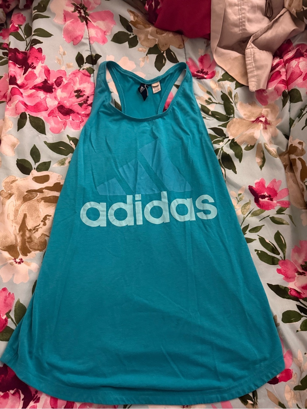 adidas Turquoise Racerback Swim Coverup with White Logo